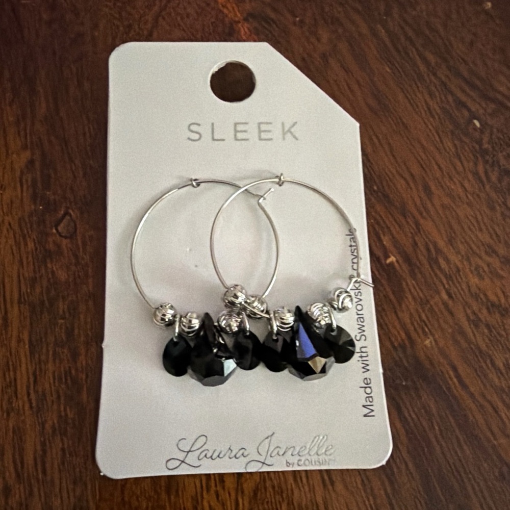 Laura Janelle * By Cousin * Pair Of SWAROVSKI Crystal Hoop
Earrings * New*